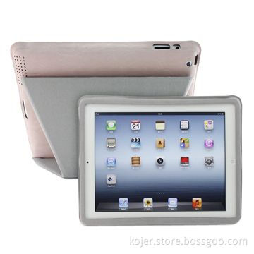 Creative Folding PU Leather Case for New iPad, Full Access to All Functional Ports